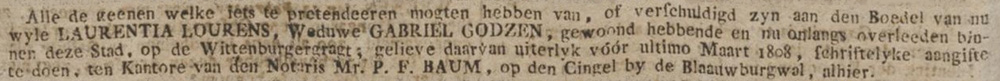 Amsterdamse Courant van 1 maart 1808
