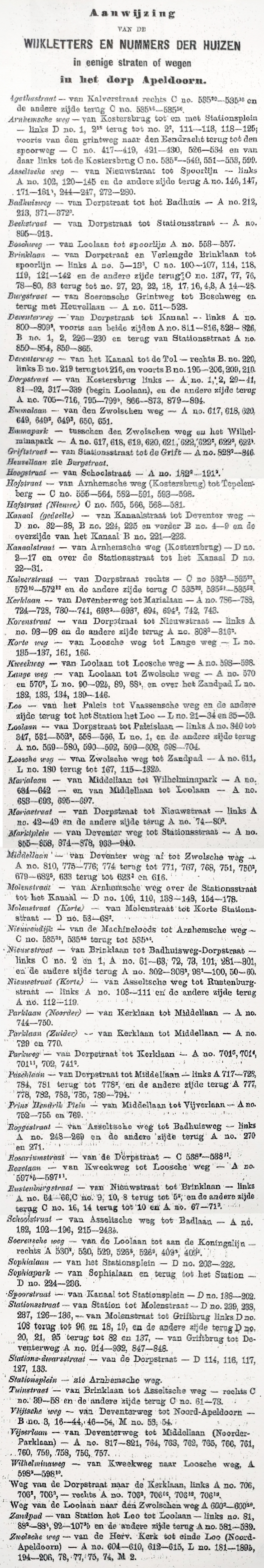 Omnummering Apeldoorn 1898