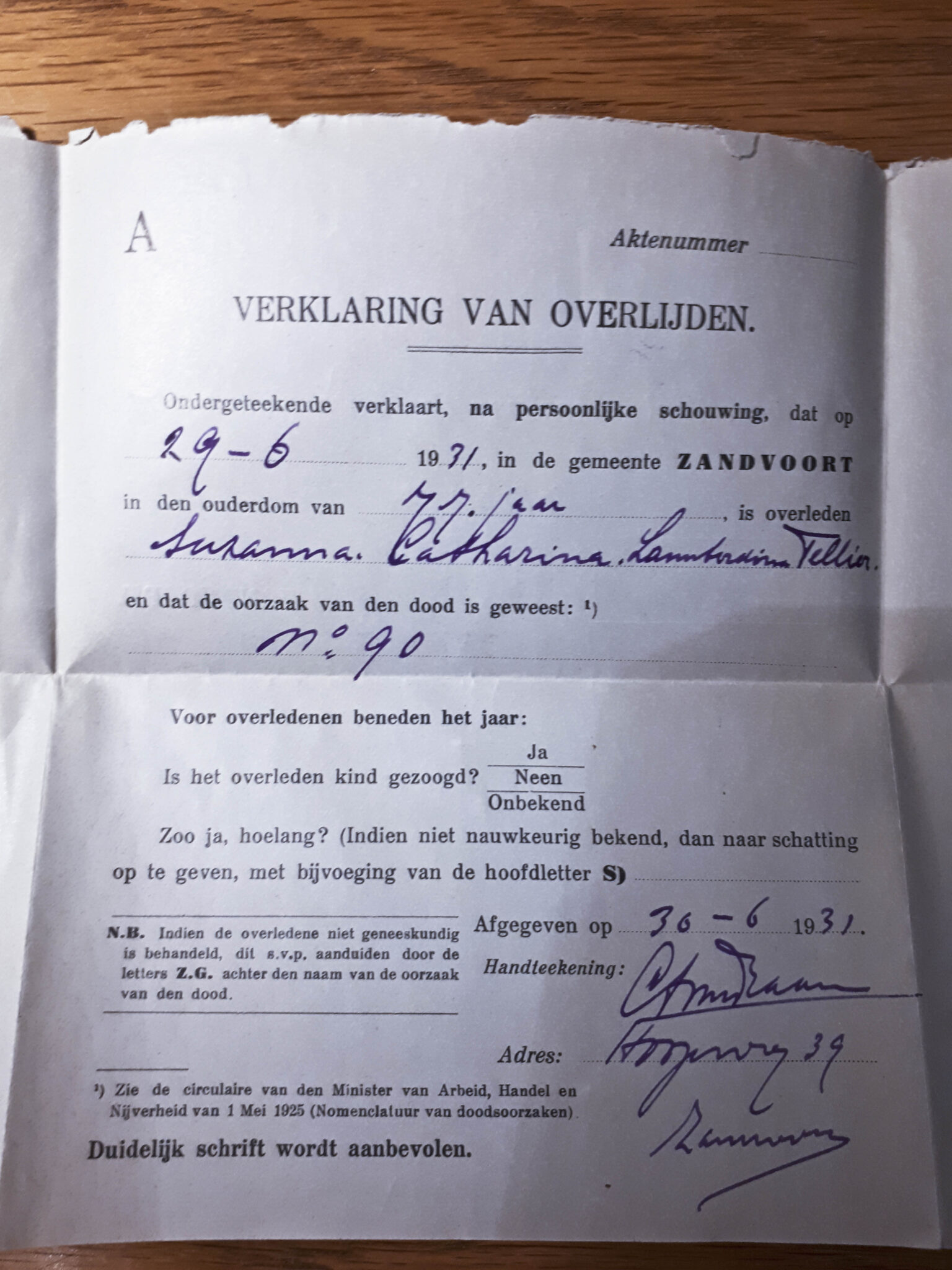 Doodsbriefjes  Uit de oude Koektrommel